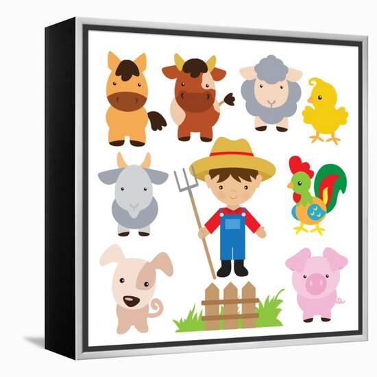 Farm Illustration-Svetlana Peskin-Framed Stretched Canvas