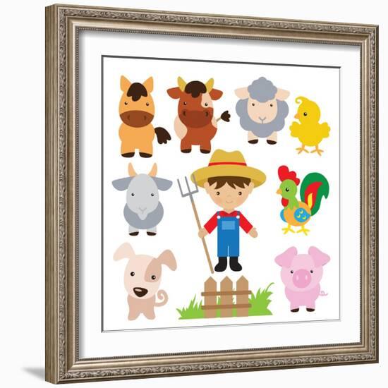 Farm Illustration-Svetlana Peskin-Framed Art Print