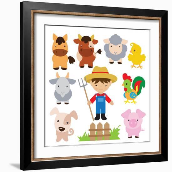 Farm Illustration-Svetlana Peskin-Framed Art Print