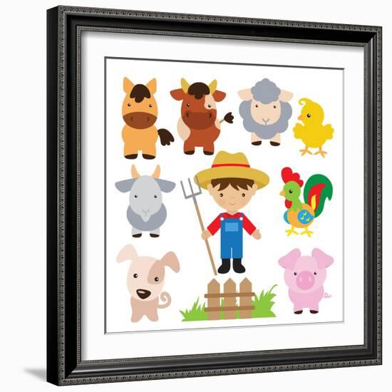 Farm Illustration-Svetlana Peskin-Framed Art Print