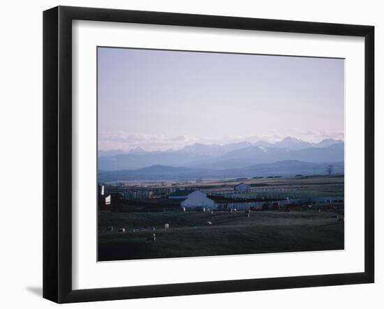 Farm in Mountain Valley - Rockies, Calgary, Banff-null-Framed Photographic Print