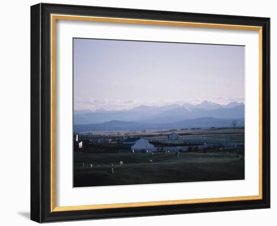 Farm in Mountain Valley - Rockies, Calgary, Banff-null-Framed Photographic Print