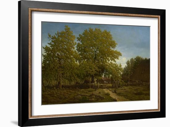 Farm in the Landes, 1844-67 (Oil on Canvas)-Theodore Rousseau-Framed Giclee Print