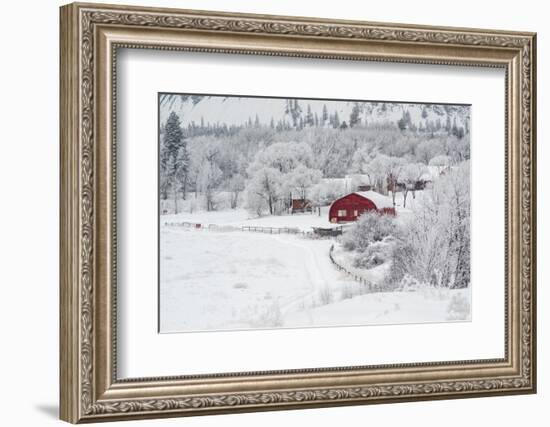 Farm In The Snow-Vladimir Kostka-Framed Photographic Print