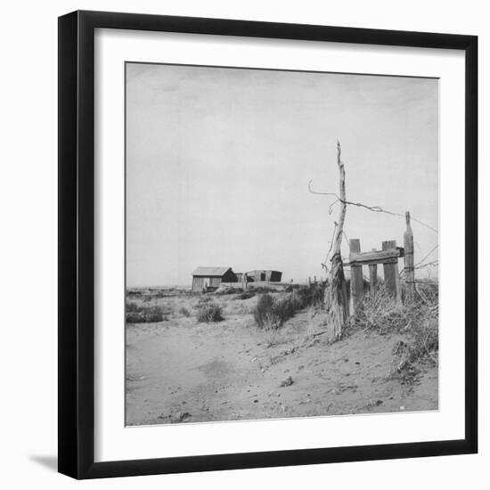 Farm Land in Drought-Stricken Area, Barren Land-null-Framed Photographic Print
