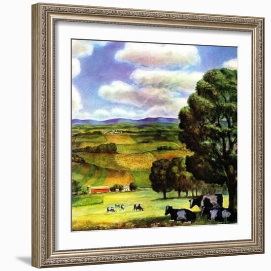 "Farm Landscape,"April 1, 1942-J. Steuart Curry-Framed Giclee Print