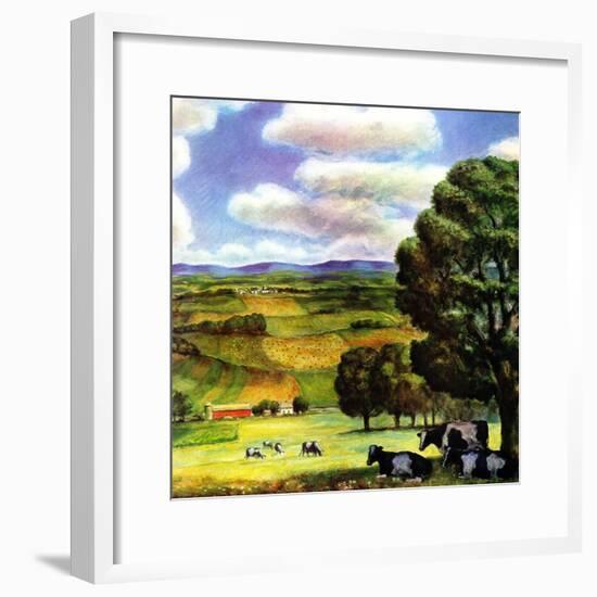 "Farm Landscape,"April 1, 1942-J. Steuart Curry-Framed Giclee Print