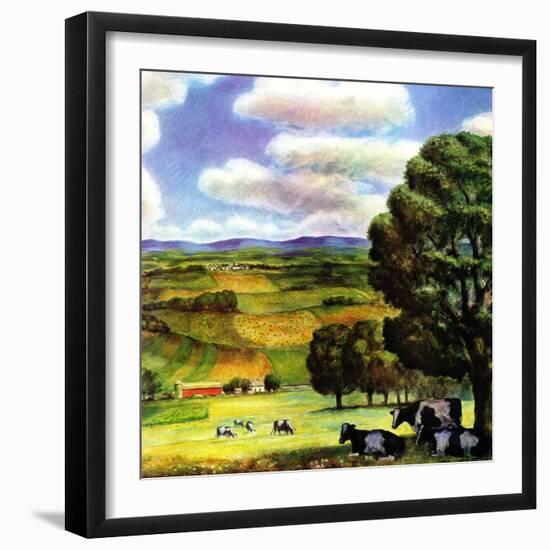 "Farm Landscape,"April 1, 1942-J. Steuart Curry-Framed Giclee Print