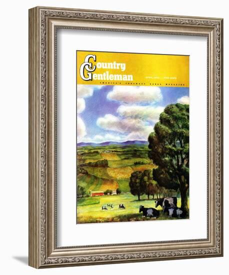 "Farm Landscape," Country Gentleman Cover, April 1, 1942-J. Steuart Curry-Framed Giclee Print