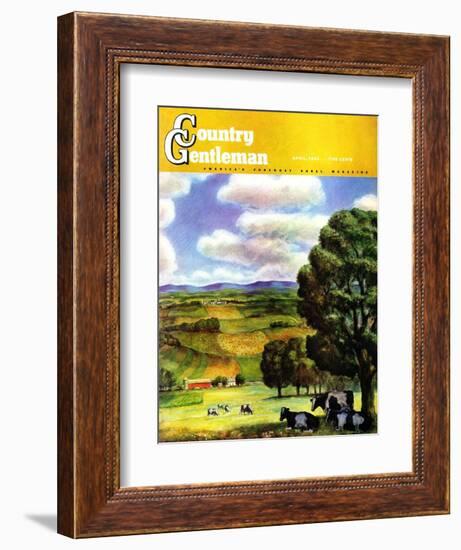 "Farm Landscape," Country Gentleman Cover, April 1, 1942-J. Steuart Curry-Framed Giclee Print