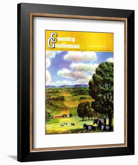 "Farm Landscape," Country Gentleman Cover, April 1, 1942-J. Steuart Curry-Framed Giclee Print