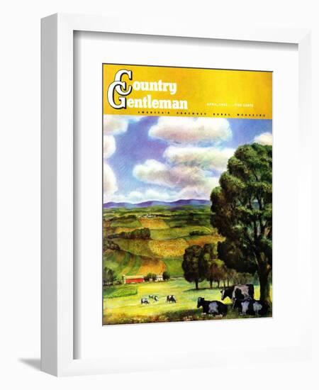 "Farm Landscape," Country Gentleman Cover, April 1, 1942-J. Steuart Curry-Framed Giclee Print