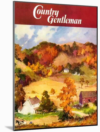 "Farm Landscape," Country Gentleman Cover, November 1, 1940-null-Mounted Giclee Print