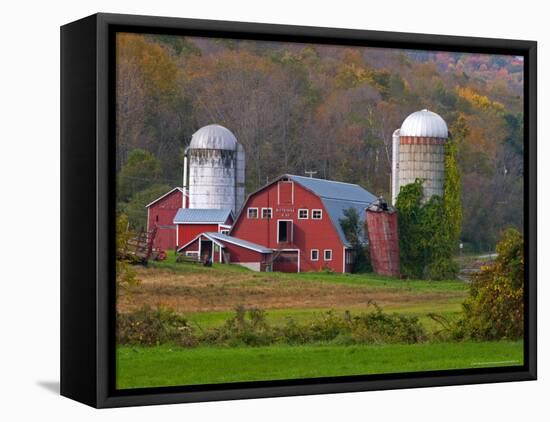 Farm Landscape in Fall Color, Arlington, Vermont, USA-Joe Restuccia III-Framed Premier Image Canvas