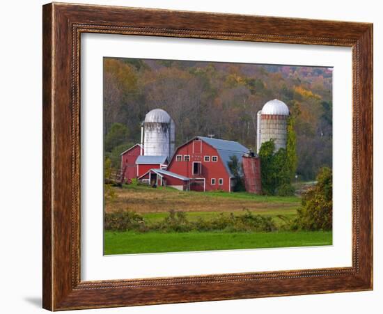 Farm Landscape in Fall Color, Arlington, Vermont, USA-Joe Restuccia III-Framed Photographic Print