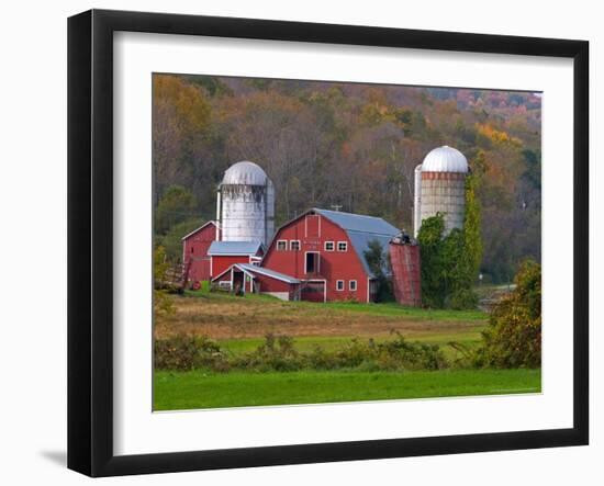 Farm Landscape in Fall Color, Arlington, Vermont, USA-Joe Restuccia III-Framed Photographic Print