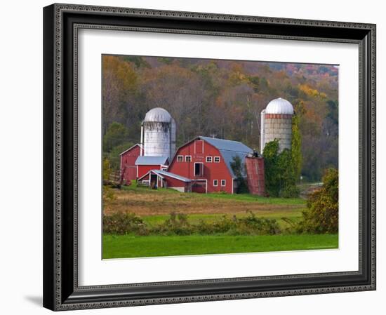 Farm Landscape in Fall Color, Arlington, Vermont, USA-Joe Restuccia III-Framed Photographic Print