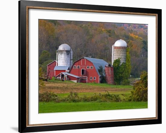 Farm Landscape in Fall Color, Arlington, Vermont, USA-Joe Restuccia III-Framed Photographic Print