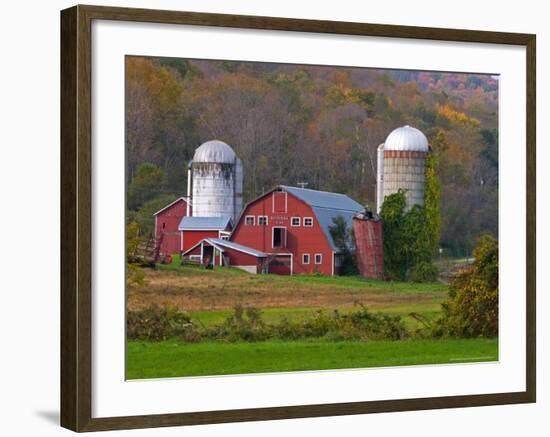 Farm Landscape in Fall Color, Arlington, Vermont, USA-Joe Restuccia III-Framed Photographic Print