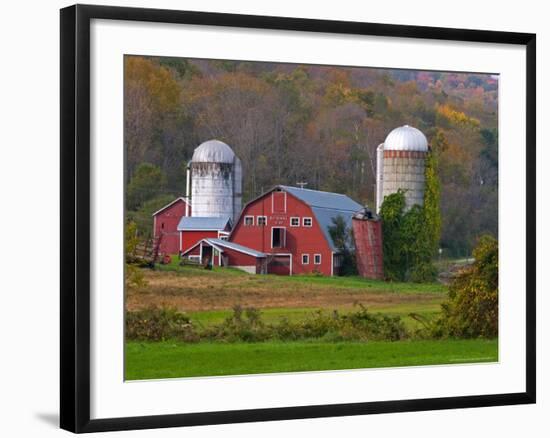 Farm Landscape in Fall Color, Arlington, Vermont, USA-Joe Restuccia III-Framed Photographic Print