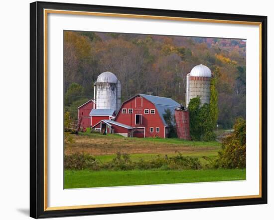 Farm Landscape in Fall Color, Arlington, Vermont, USA-Joe Restuccia III-Framed Photographic Print