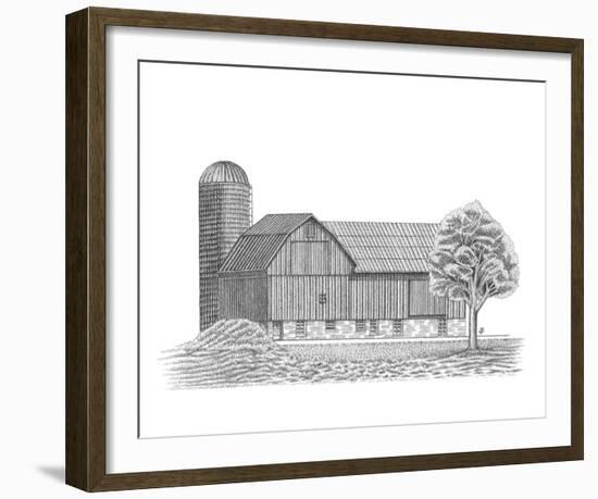 Farm Living - Silo-Lucy Francis-Framed Giclee Print