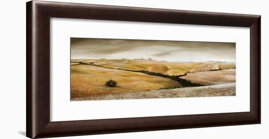 Farm on Hill, Tuscany, 2001-Trevor Neal-Framed Giclee Print