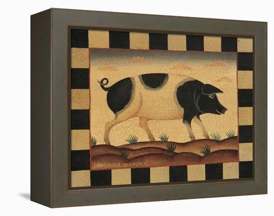 Farm Pig-Diane Pedersen-Framed Stretched Canvas