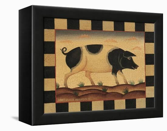 Farm Pig-Diane Pedersen-Framed Stretched Canvas