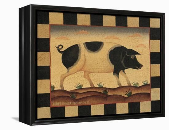 Farm Pig-Diane Pedersen-Framed Stretched Canvas