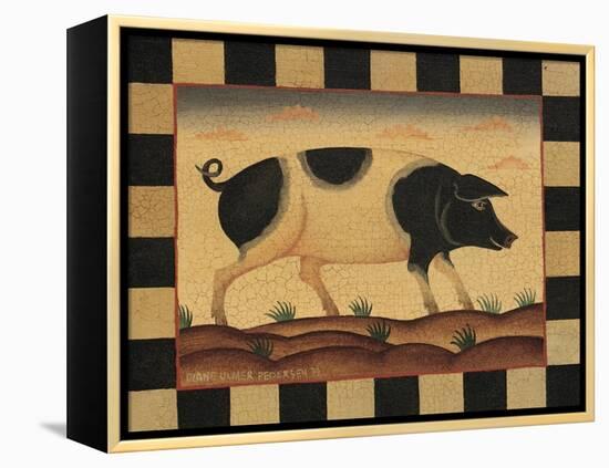 Farm Pig-Diane Pedersen-Framed Stretched Canvas