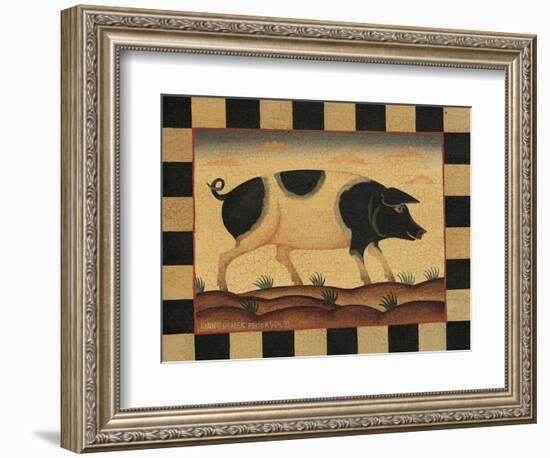 Farm Pig-Diane Pedersen-Framed Premium Giclee Print