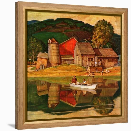 "Farm Pond Landscape," July 28, 1945-Mead Schaeffer-Framed Premier Image Canvas