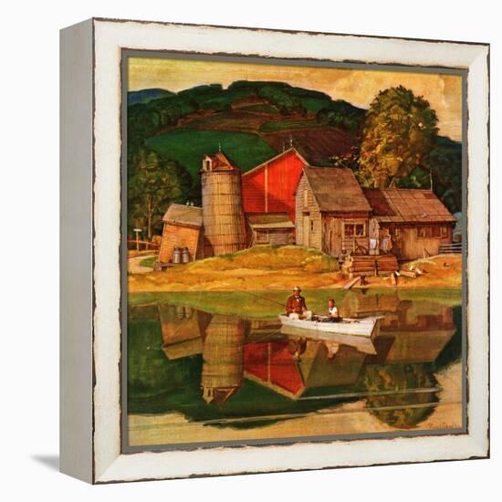 "Farm Pond Landscape," July 28, 1945-Mead Schaeffer-Framed Premier Image Canvas