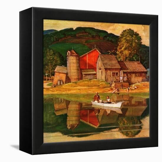 "Farm Pond Landscape," July 28, 1945-Mead Schaeffer-Framed Premier Image Canvas