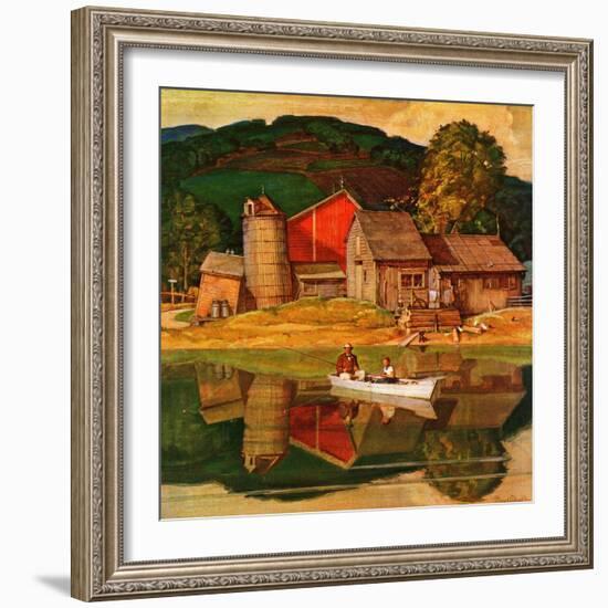 "Farm Pond Landscape," July 28, 1945-Mead Schaeffer-Framed Giclee Print