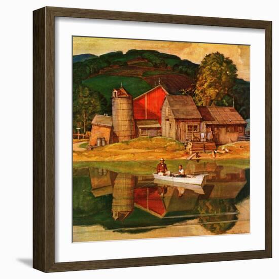 "Farm Pond Landscape," July 28, 1945-Mead Schaeffer-Framed Giclee Print