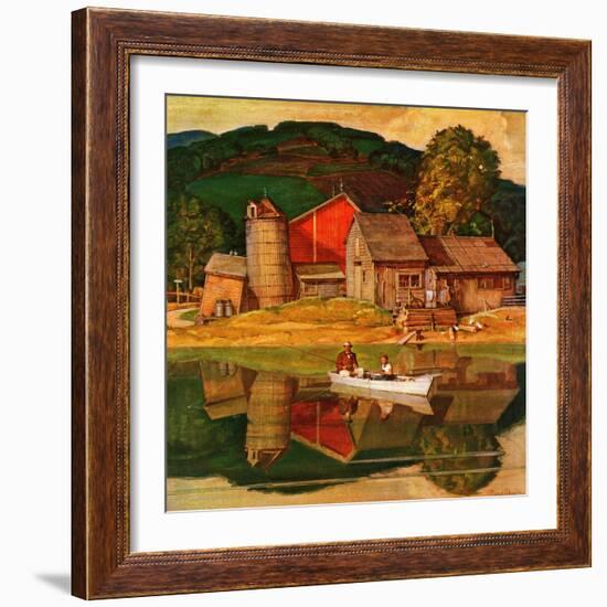 "Farm Pond Landscape," July 28, 1945-Mead Schaeffer-Framed Giclee Print