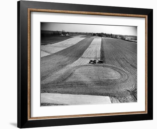 Farm Scene of Tractor in Ploughed Field-Alfred Eisenstaedt-Framed Photographic Print