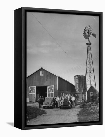 Farm Scenes of Farm Life in the Midwest-null-Framed Premier Image Canvas