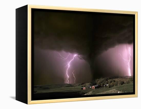 Farm Threatened by Tornado-Jim Zuckerman-Framed Premier Image Canvas