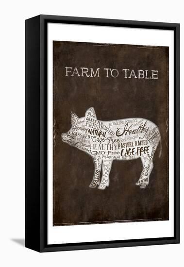 Farm To Table Cow-Jace Grey-Framed Stretched Canvas