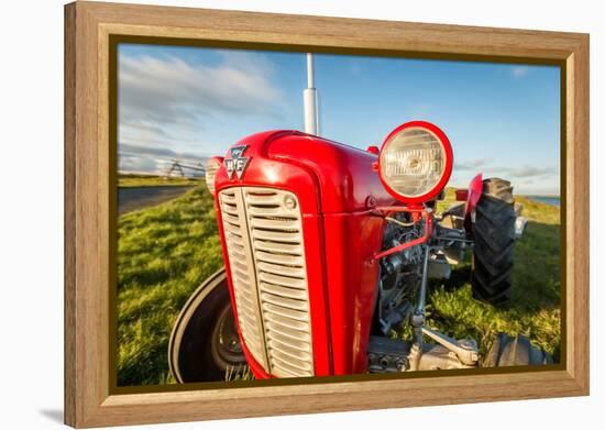 Farm Tractor, Flatey Island, Borgarfjordur, Iceland-null-Framed Premier Image Canvas