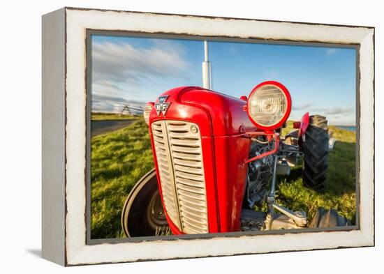 Farm Tractor, Flatey Island, Borgarfjordur, Iceland-null-Framed Premier Image Canvas