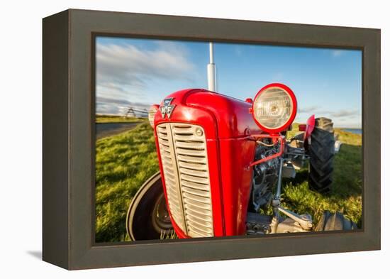 Farm Tractor, Flatey Island, Borgarfjordur, Iceland-null-Framed Premier Image Canvas