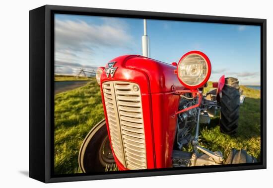 Farm Tractor, Flatey Island, Borgarfjordur, Iceland-null-Framed Premier Image Canvas