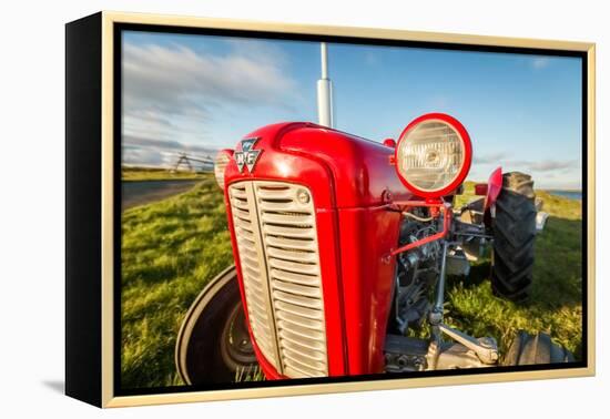 Farm Tractor, Flatey Island, Borgarfjordur, Iceland-null-Framed Premier Image Canvas