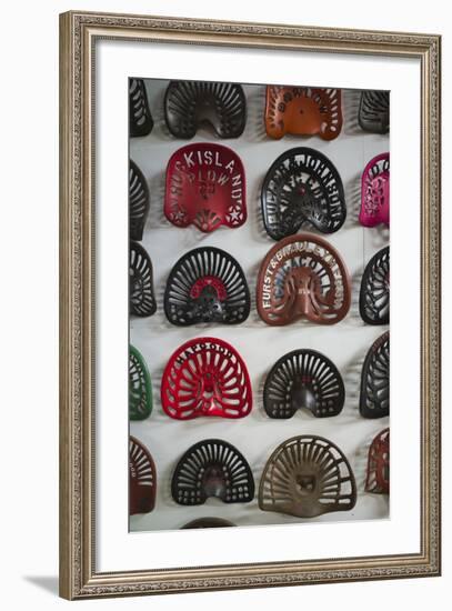 Farm Tractor Seats, Plainsman Museum, Aurora, Nebraska, USA-Walter Bibikow-Framed Photographic Print