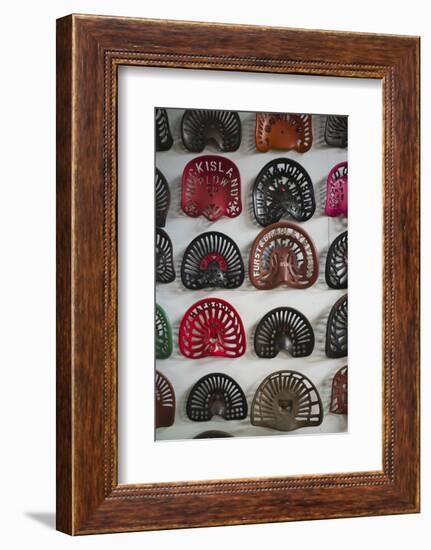 Farm Tractor Seats, Plainsman Museum, Aurora, Nebraska, USA-Walter Bibikow-Framed Photographic Print