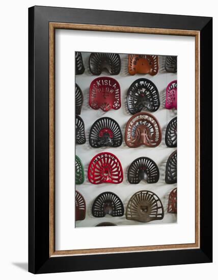 Farm Tractor Seats, Plainsman Museum, Aurora, Nebraska, USA-Walter Bibikow-Framed Photographic Print